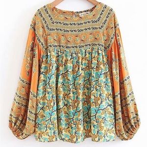 Multicolor Boho Boutique Blouse - Lin Jia & Shop - Size Small